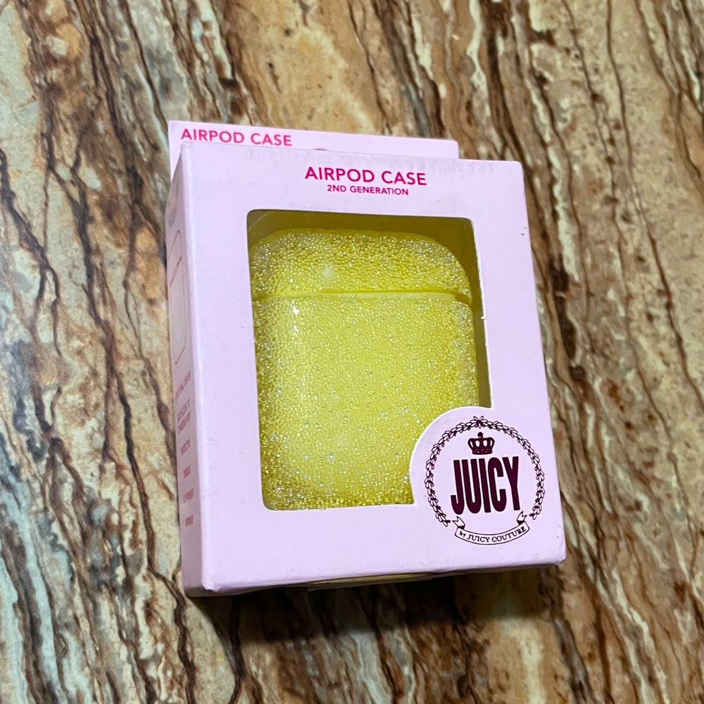 NWT Juicy Couture Yellow Case For Apple AirPods Series 1/2